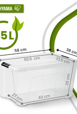 IRIS Gerecycled Plastic Huisopslagdoos, 45L, Set van 3, Transparant, BSB-45