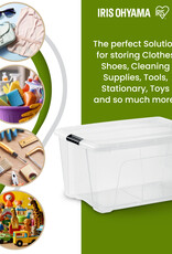 IRIS Gerecycled Plastic Huisopslagdoos, 45L, Set van 3, Transparant, BSB-45