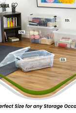 IRIS Gerecycled Plastic Huisopslagdoos, 45L, Set van 3, Transparant, BSB-45