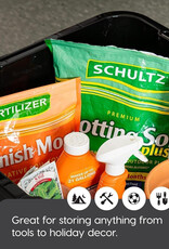 IRIS plastic opbergkoffer met zwaar deksel, 100L, set van 2, zwart, UTB-27