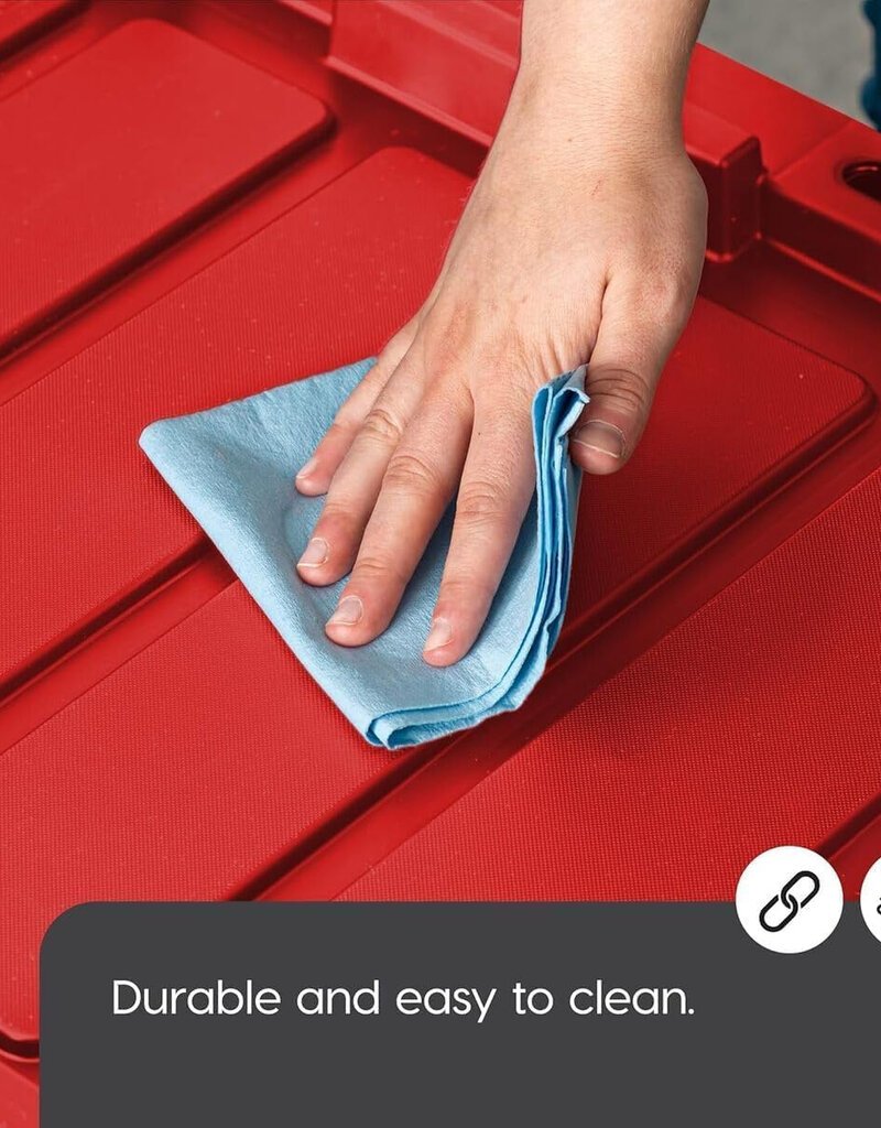 IRIS plastic opbergkoffer met zwaar deksel, 100L, set van 2, zwart, UTB-27