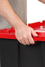 IRIS plastic opbergkoffer met zwaar deksel, 100L, set van 2, zwart, UTB-27