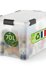 IRIS plastic luchtdichte opslagdoos, 70L, eenheid, doorzichtig, WSB-70