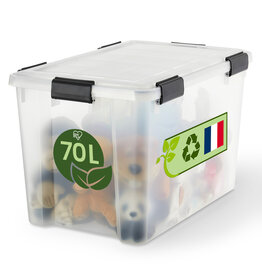 IRIS plastic luchtdichte opslagdoos, 70L, eenheid, doorzichtig, WSB-70