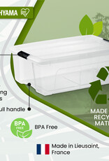 IRIS Plastic Huisopslagdoos, 32L, Set van 4, Doorzichtig, BSB-32