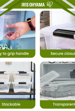 IRIS Plastic Huisopslagdoos, 32L, Set van 4, Doorzichtig, BSB-32