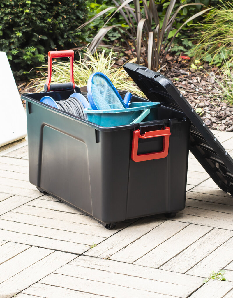 IRIS Zware Plastic Opbergkoffer, 110L, Eenheid, Zwart, SIA-110