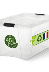 IRIS plastic opbergdoos voor thuis, 45L, Unit, Clear, BSB-45