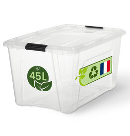 IRIS plastic storage box for home, 45L, Unit, Clear, BSB-45