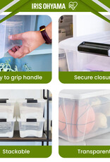 IRIS plastic opbergdoos voor thuis, 45L, Unit, Clear, BSB-45