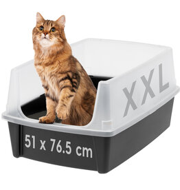 IRIS litter box XL open, high splash walls, large box, black, CLH-XL