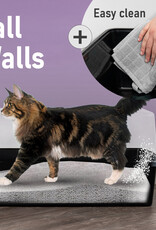 IRIS kattenbak XL open, hoge splashwanden, grote bak, zwart, CLH-XL