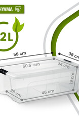 IRIS Gerecycled Plastic Huisopslagdoos, 32L, Set van 3, Transparant, BSB-32