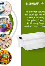 IRIS Gerecycled Plastic Huisopslagdoos, 32L, Set van 3, Transparant, BSB-32