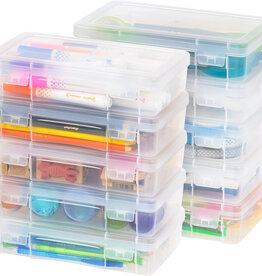 IRIS plastic bureauopbergkisten, 1,4 L, Pak van 10, Doorzichtig, MCC-220