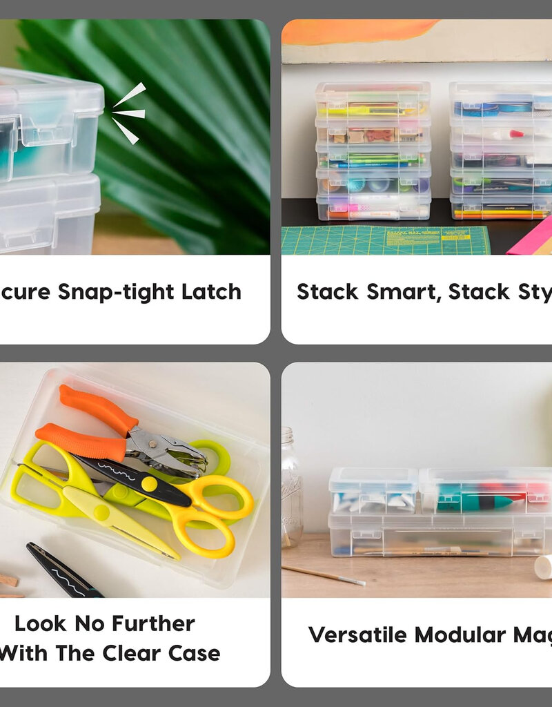 IRIS plastic bureauopbergkisten, 1,4 L, Pak van 10, Doorzichtig, MCC-220