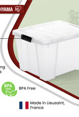 IRIS plastic opbergdoos met deksel, 30L, set van 3, doorzichtig, HB-30