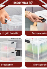 IRIS plastic opbergdoos met deksel, 30L, set van 3, doorzichtig, HB-30