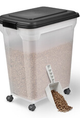 IRIS 45L brokjes voor 15 kg, luchtdicht, schop, inclusief wielen, voor honden en katten, ATS-L, zwart