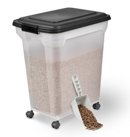 IRIS 45L brokjes voor 15 kg, luchtdicht, schop, inclusief wielen, voor honden en katten, ATS-L, zwart