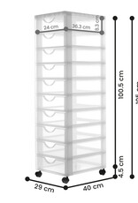 IRIS opslagtoren, plastic organizer, 10 kleine lades, wit, DDDC-010