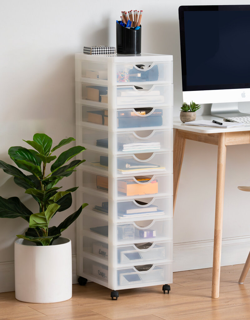 IRIS opslagtoren, plastic organizer, 10 kleine lades, wit, DDDC-010