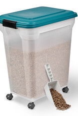 IRIS 45L brokjes voor 15 kg, luchtdicht, schop, wielen inbegrepen, voor honden en katten, ATS-L, Duck Blue