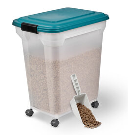 IRIS 45L kibble for 15 kg, airtight, shovel, wheels included, for dogs and cats, ATS-L, Duck Blue