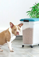 IRIS 45L brokjes voor 15 kg, luchtdicht, schop, wielen inbegrepen, voor honden en katten, ATS-L, Duck Blue