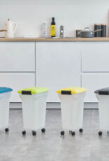 IRIS 45L brokjes voor 15 kg, luchtdicht, schop, wielen inbegrepen, voor honden en katten, ATS-L, Duck Blue