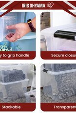 IRIS plastic opbergdoos met deksel, 60L, Set van 3, doorzichtig, NTB-60