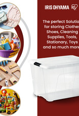 IRIS plastic opbergdoos met deksel, 60L, Set van 3, doorzichtig, NTB-60