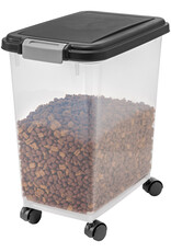IRIS BPA-vrije luchtdichte dierenvoerverpakking, klapdeksel, 35L, MP-8, zwart
