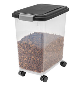 IRIS BPA-free airtight pet food packaging, flip lid, 35L, MP-8, black