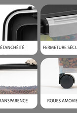 IRIS BPA-vrije luchtdichte dierenvoerverpakking, klapdeksel, 35L, MP-8, zwart