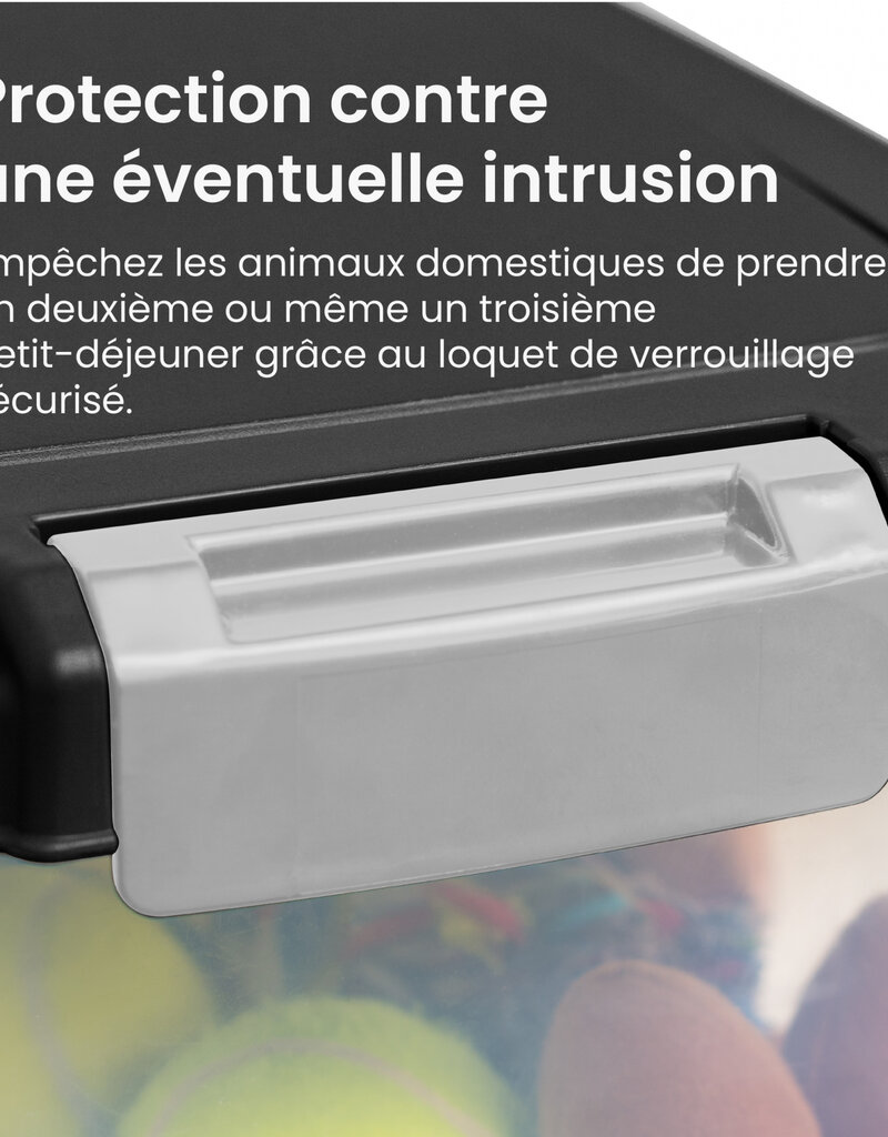 IRIS BPA-vrije luchtdichte dierenvoerverpakking, klapdeksel, 35L, MP-8, zwart