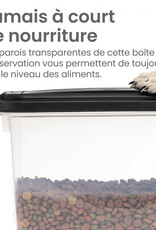 IRIS BPA-vrije luchtdichte dierenvoerverpakking, klapdeksel, 35L, MP-8, zwart