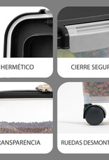 IRIS BPA-vrije luchtdichte dierenvoerverpakking, klapdeksel, 35L, MP-8, zwart