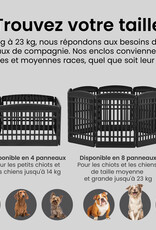 IRIS binnenspeelren voor honden, buiten met 4 panelen en afsluitbare deur, H60cm, Eco Grey, plastic, CI-604E