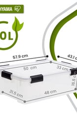 IRIS Plastic luchtdichte opslagdoos, 30L, Set van 4, Transparant, WSB-30