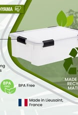 IRIS Plastic luchtdichte opslagdoos, 30L, Set van 4, Transparant, WSB-30