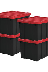 IRIS opslagkoffer met zwaar deksel, 68L, Pak van 4, rood, DDSKT-700