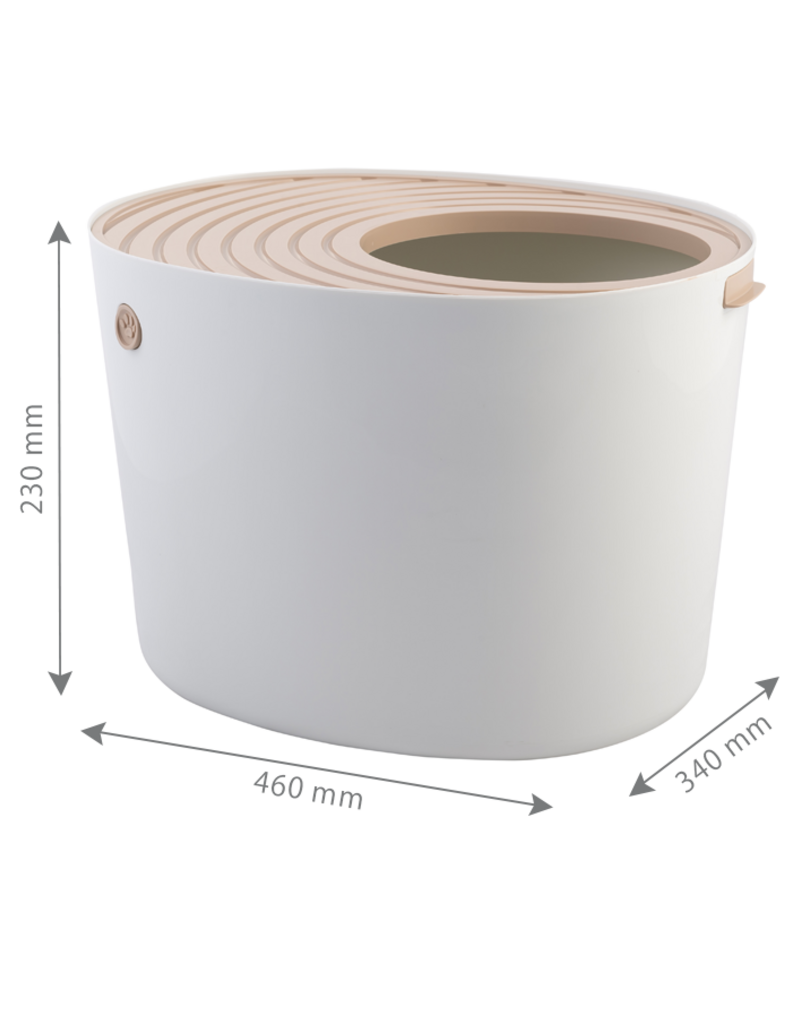 IRIS Gesloten Kattenbak, schep inbegrepen, deksel voor katten, PUNT-530, Beige