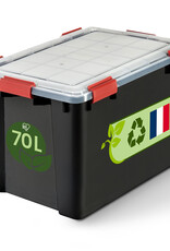 IRIS plastic luchtdichte opslagdoos, 70L, Unit, zwart, WSB-70
