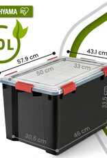 IRIS plastic luchtdichte opslagdoos, 70L, Unit, zwart, WSB-70