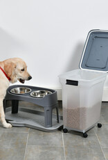 IRIS Kibble Box 45L voor 15 kg, luchtdicht, schop, wielen inbegrepen, voor hond en kat, ATS-L, grijs