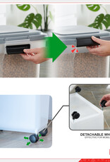 IRIS Kibble Box 45L voor 15 kg, luchtdicht, schop, wielen inbegrepen, voor hond en kat, ATS-L, grijs