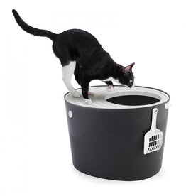 IRIS Gesloten kattenbak, schep inbegrepen, gatdeksel, voor katten, PUNT-530, Grijs