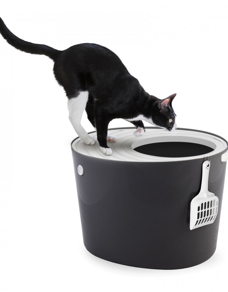 IRIS Gesloten kattenbak, schep inbegrepen, gatdeksel, voor katten, PUNT-530, Grijs