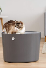 IRIS Gesloten kattenbak, schep inbegrepen, gatdeksel, voor katten, PUNT-530, Grijs